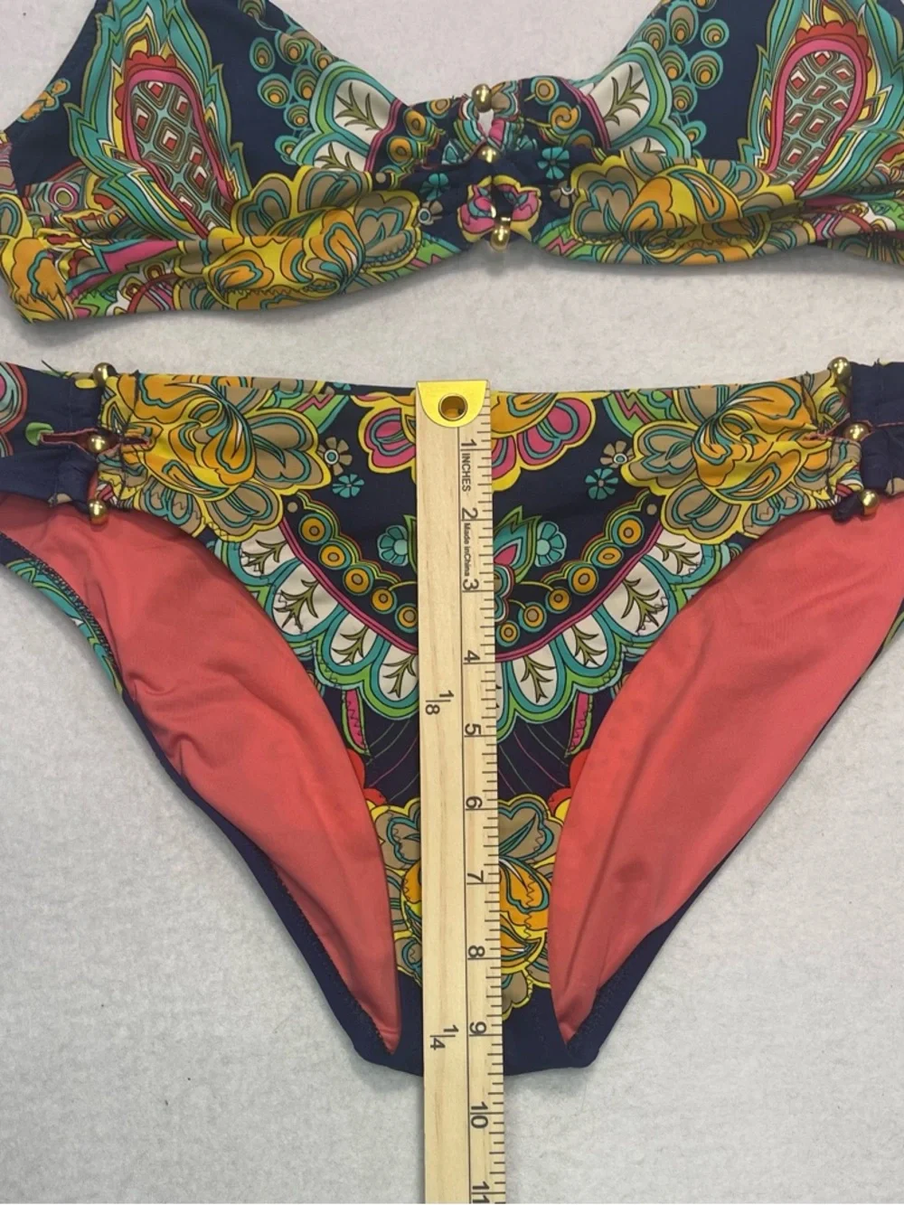 Nanette Lepore Utopia Bikini Set Multicolor Paisley Floral Est. Size Medium